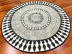 Ronde vloerkleden - Marrakech (rond) (zwart/grijs/wit)