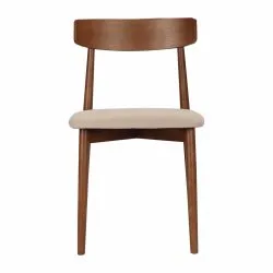 Stoel - Ystad (okkernoot/beige) - 2 stuks
