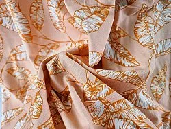 Gordijnen - Katoenen gordijn - Leaves (oranje)
