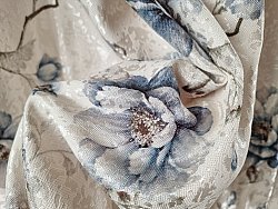Gordijn - Blom (blauw)