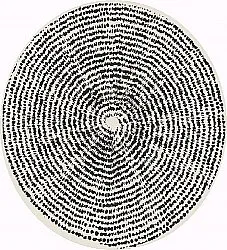 Rond vloerkleed - Brussels Swirl (zwart)