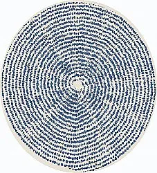 Rond vloerkleed - Brussels Swirl (blauw)