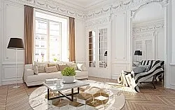 Rond vloerkleed - Castello (beige/wit)