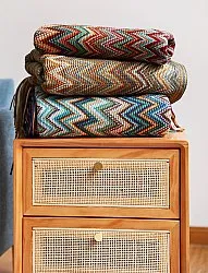 Plaid dekens - Milano (blauw/multi)
