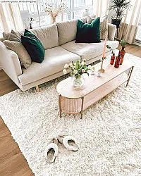 Hoogpolig vloerkleed - Kanvas (wit)