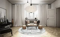 Rond vloerkleed - Lefkada (wit/multi)