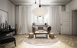 Rond vloerkleed - Esme (beige/multi)