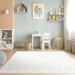 Kindervloerkleed - Alphabetic Border (wit)