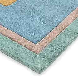 Kinderkleed - Giraffe Hand Tufted Wool Premium (lichtblauw/multi)