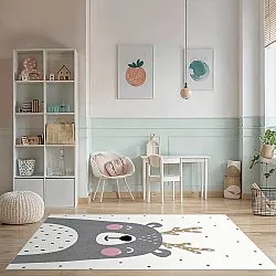 Kindervloerkleed - Happy Bear (wit)