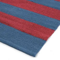 Vloerkleed Katoen - Nilo (rood/blauw)