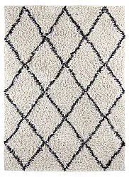 Hoogpolig vloerkleed - Alcott Natural Cotton Shaggy (zwart/wit)