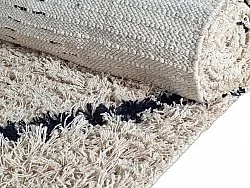 Hoogpolig vloerkleed - Alcott Natural Cotton Shaggy (zwart/wit)