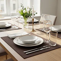 Placemat 2 stuks - Niva (donkerbruin)