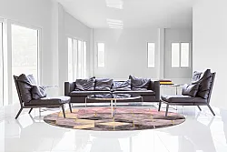 Rond vloerkleed - Brendola (roze/grijs/goud)