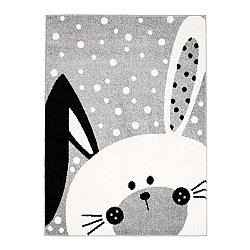 KINDERVLOERKLEED Vloerkleden voor de kinderkamer voor jongensmeisje met Bubble Bunny grijs konijn