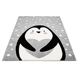 Kindervloerkleed - Bubble Penguin (grijs)