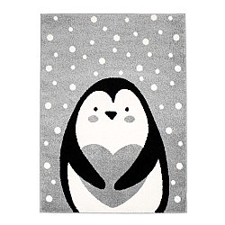 KINDERVLOERKLEED Vloerkleden voor de kinderkamer voor jongensmeisje met Bubble Penguin grijs pinguïn