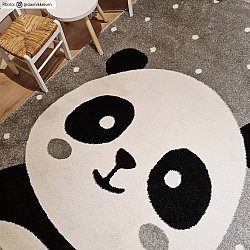 Kindervloerkleed - Bubble Panda (grijs)