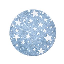 Kindervloerkleed - Bueno Stars Rond (blauw)