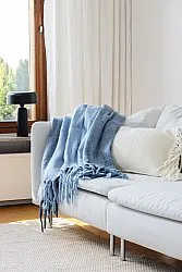 Plaid dekens - throw van wolmix - Carol (blauw)