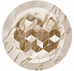 Rond vloerkleed - Castello (beige/wit)