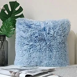 Kussensloop - Fuzzy (blauw)