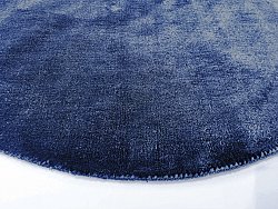 Rond vloerkleed - Recycled PET with viscose look (navy)