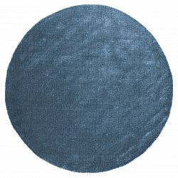 Rond vloerkleed - Recycled PET with viscose look (blauw)