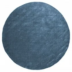 Rond vloerkleed - Recycled PET with viscose look (blauw)