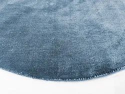 Rond vloerkleed - Recycled PET with viscose look (blauw)
