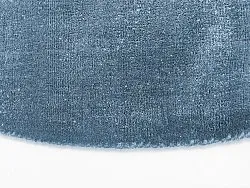 Rond vloerkleed - Recycled PET with viscose look (blauw)