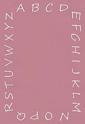 Kindervloerkleed - Alphabetic Border (roze)