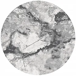 Rond vloerkleed - Mermer (grijs/wit)