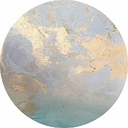 Rond vloerkleed - Lesley (blauw/grijs/turkoois)