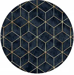 Rond vloerkleed - Remy (donkerblauw)