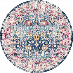 Rond vloerkleed - Bouhjar (blauw/roze/multi)