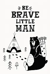 Kindervloerkleed - Camping Bear (wit)