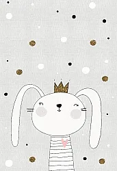 Kindervloerkleed - Rabbit Crown (grijs)