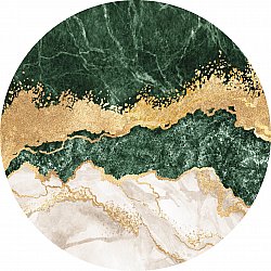 Rond vloerkleed - Padova (groen/wit/goud)