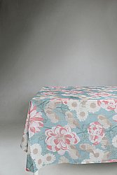 Katoenen tafelkleed - Serena (turkoois/roze)