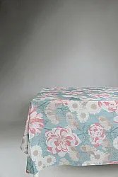 Katoenen tafelkleed - Serena (turkoois/roze)