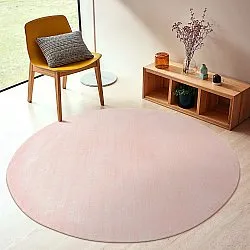 Rond vloerkleed - Recycled PET with viscose look (roze)