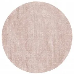 Rond vloerkleed - Recycled PET with viscose look (lichtbruin)