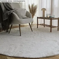 Ronde vloerkleden - Aranga Super Soft Fur (wit)