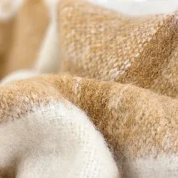 Plaid dekens - throw van wolmix - Rachel (geel)