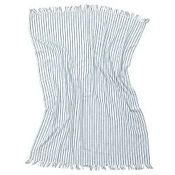 Dekens - Rumi stripe cotton throw (lichtblauw/marineblauw/crème)