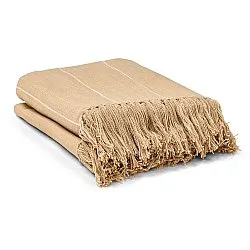 Dekens - Katoenen plaid - Martina Stripe (beige/wit)