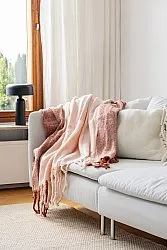 Plaid dekens - throw van wolmix - Carol (roze)