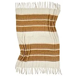 Plaid dekens - throw van wolmix - Charlotte (geel)